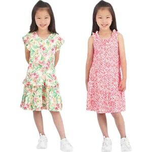 Tommy Bahama Girls‎ 4T Tiered Ruffle Sleeves 2 Pack Summer Dresses New with Tags